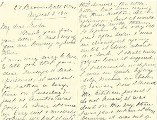 Dickinson letter 2: 3 August 1911. Page 1 | Photo: Judith Gaillac