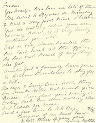 Dickinson letter 3: 8th August 1911. Page 2 | Photo: Judith Gaillac