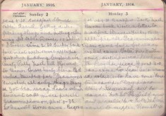 Doris Hogan Diary: 2nd and 3rd January 1916