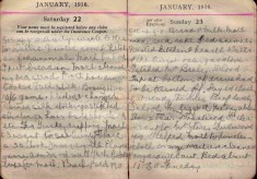 Doris Hogan Diary: 22nd and 23rd January 1916