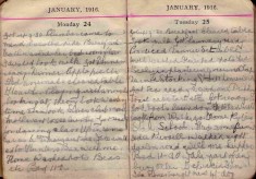 Doris Hogan Diary: 24th and 25th January 1916