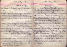 Doris Hogan Diary: 28th and 29th January 1916