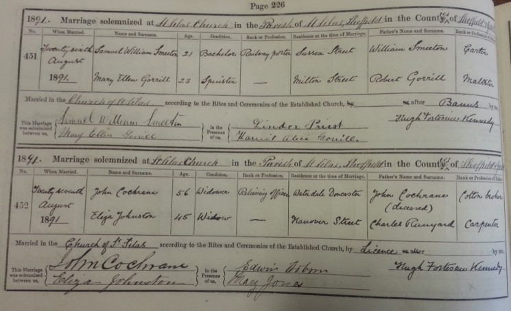 St Silas Parish Register Marriages, 1869 - 1994 | SALS PR76/2