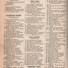 White's Sheffield District Directory Cavendish Street. 1891 | Photo: David Stevenson