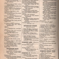 White's Sheffield District Directory Egerton Lane & Street. 1891 | Photo: David Stevenson