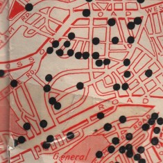 Where the bombs fell in Broomhall. 1940 | Photo: SALS Bomp map