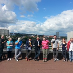 Volunteers on the roof of Hanover Tower Block. Summer 2014 | Photo: OUR Broomhall