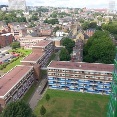 Al Huda Centre and Broom Lodge (centre) St Silas (right). 2014 | Photo: Our Broomhall