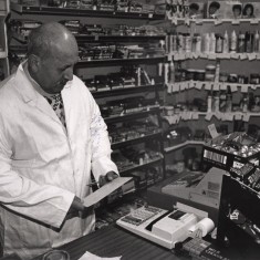 Local shopkeeper. 1992 | Photo: Broomhall Centre