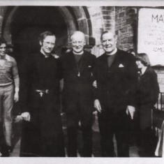 L-R: Alan Billings (Vicar of St Silas), Donald Coggan (Archbishop of Canterbury) and Gordon Fallows (Bishop of Sheffield). St Silas Church , May week, 1976 | Photo: Alan Billings