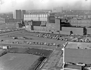 Elevated view of The Moor, Young Street and Bishop Street. 1970s | Photo: SALS PSu01754