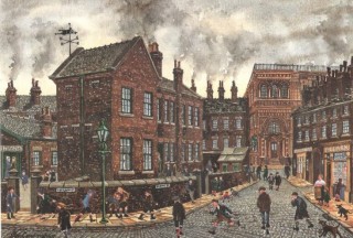Illustration of Hodgson Street and Young Street taken from 