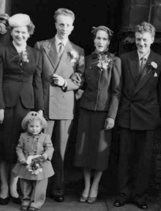 George and Emmie (centre), Herbert 'Billy' Cunningham (right), Janet Cunningham (left), Pamela Jackson nee Cunningham (front). 1955 | Photo: Pamela Jackson