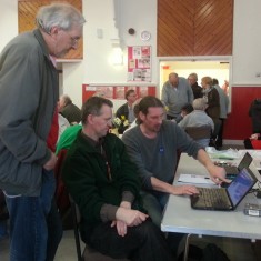 Richard Freeston, Andy King and Mike Petheridge (standing). March 2014 | Photo: Our Broomhall