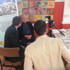 Chris Richardson and Sajid Ali interviewing visitors. March 2014 | Photo: Our Broomhall