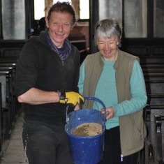 Cleaning the War Memorial in St Silas church. April 2014 | Photo: Our Broomhall