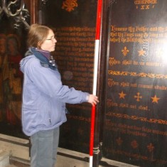 Volunteers taking measurements of St Silas Chancel. April 2014 | Photo: Our Broomhall