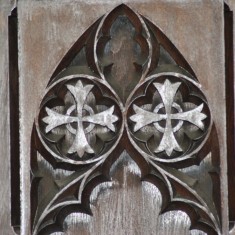 St Silas Building Recording day - screen carved by Arthur Hayball. April 2014 | Photo: Our Broomhall