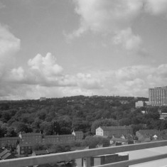 Broomhall Park and the Royal Hallamshire Hospital from the Hanover Flats roof. August 2014 | Photo: Jepoy Sotomayor