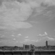 Gemma Clarke, Mick Taylor, Jennie Beard and Malcolm Lisle on the Hanover Flats roof. August 2014 | Photo: Jepoy Sotomayor