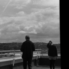 Mick Taylor and Gemma Clarke on the Hanover Flats roof. August 2014 | Photo: Jepoy Sotomayor