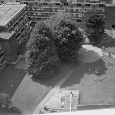 View down from the Hanover Flats roof. August 2014 | Photo: Jepoy Sotomayor