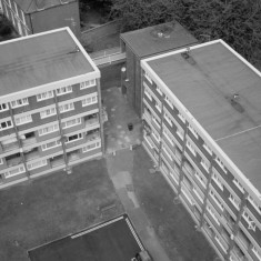 View down from the Hanover Flats roof. August 2014 | Photo: Jepoy Sotomayor