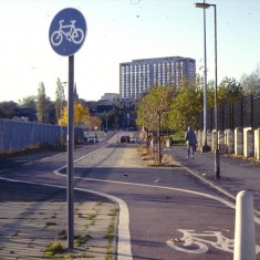 Lower Broomspring Lane: site of Broomhall Flats. c.1988 | Photo: Broomhall Centre