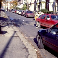 Brunswick St and photographer's shadow. c.1988 | Photo: Broomhall Centre