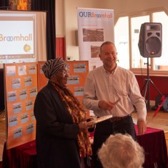 Our Broomhall Heritage open day event. Paul Blomfield and Mavis Hamilton at Book Launch. 2015 | Photo: Simon Kwon